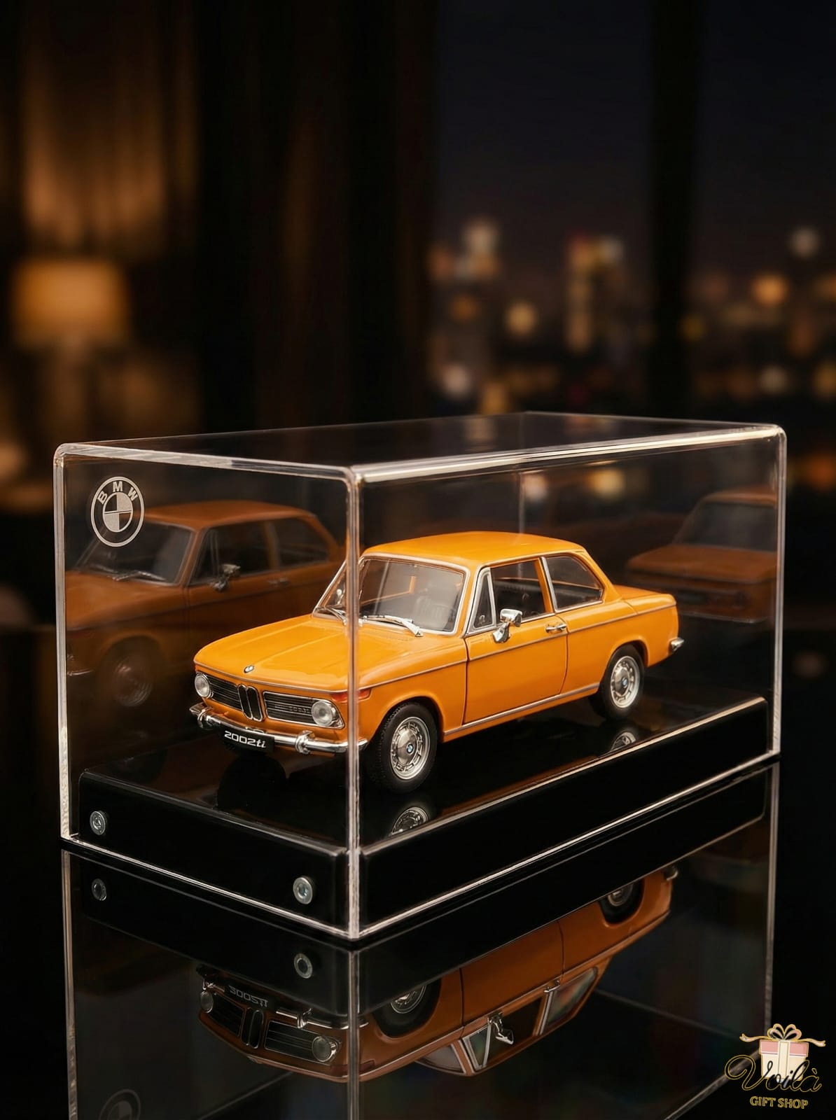 BMW 2002 ti Diecast Model - Heritage Orange Edition with Display Case
