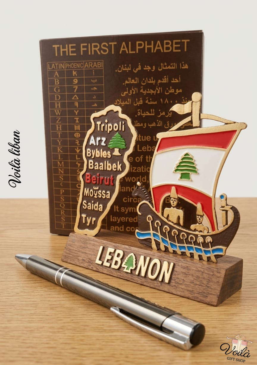 Artisanat-Libanais-Handcrafted-Brass-Phoenician-Ship-Voila-Gift-Shop