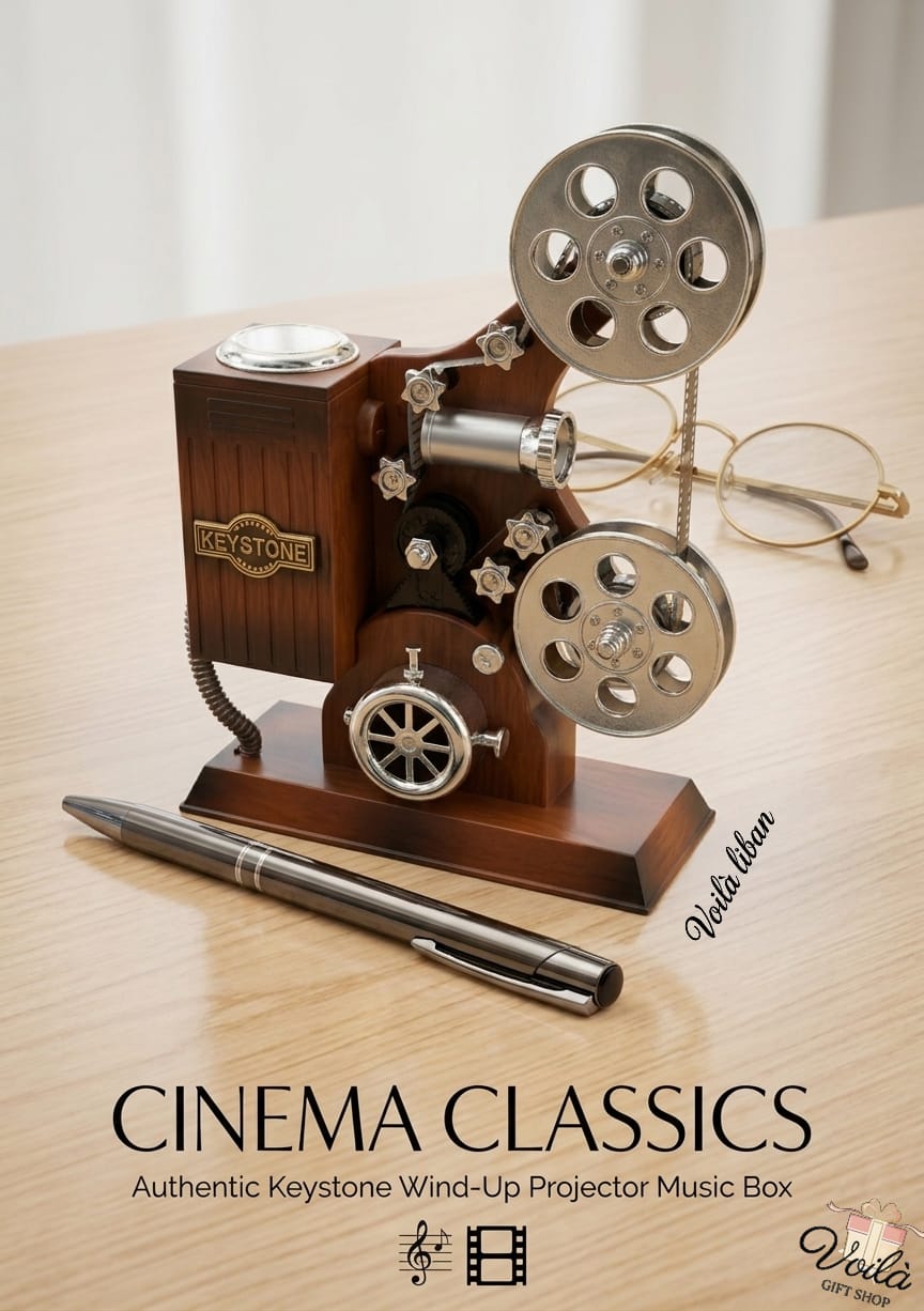 Cinema Classics Wind-Up Projector Music Box | Vintage Gifts for Film Lovers