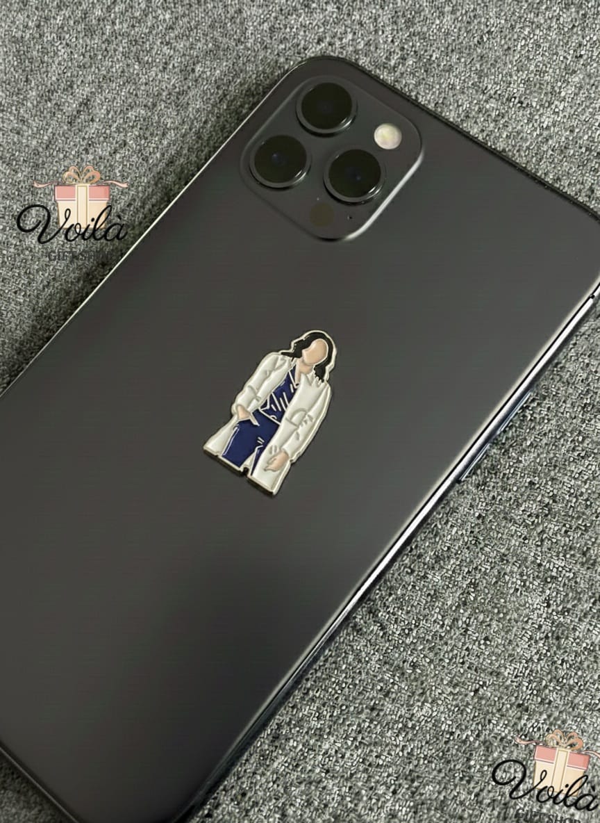 Phone case with a doctor and patient design on a textured surface