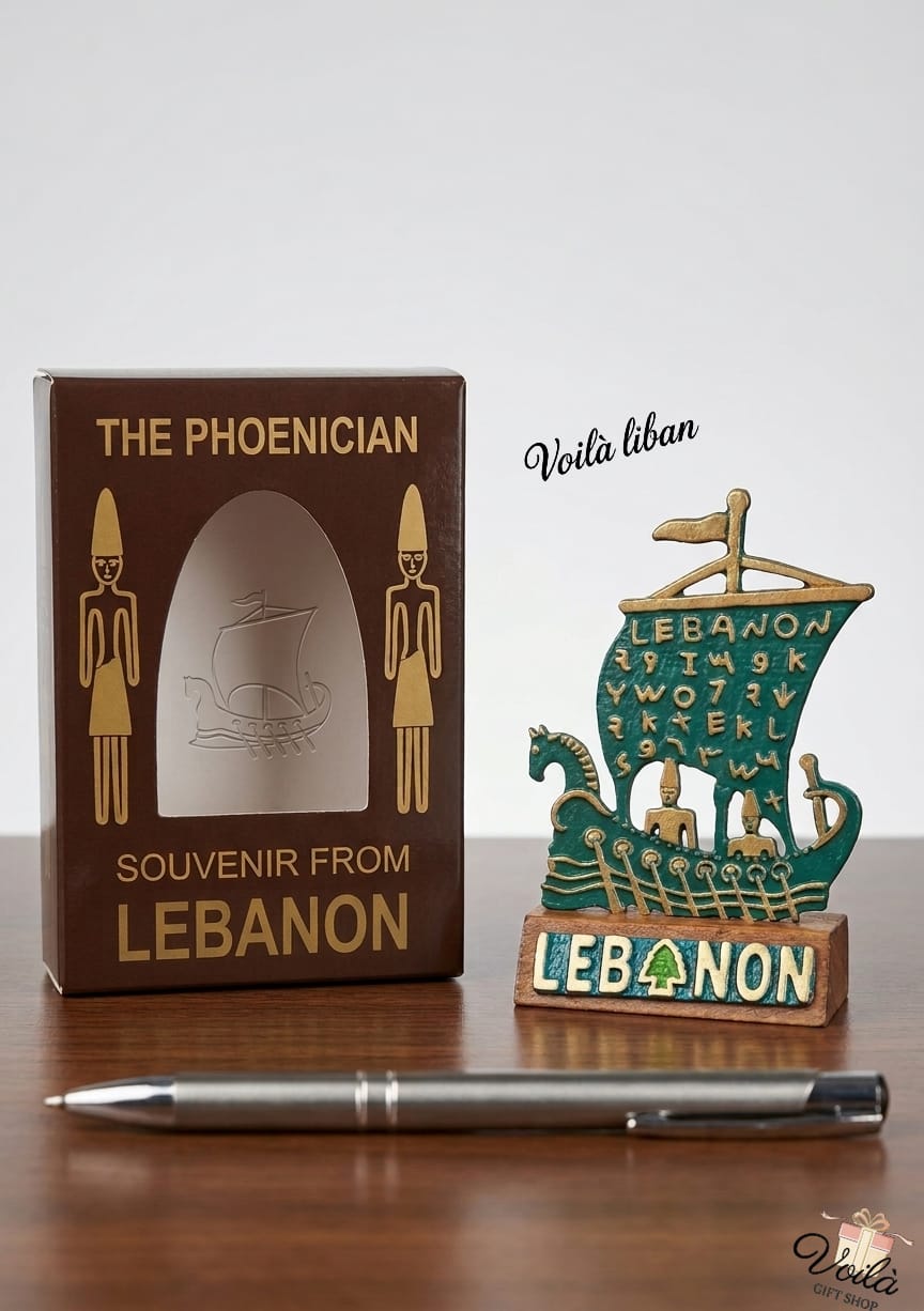 Artisanat-Libanais-Handcrafted-Brass-Phoenician-Ship-Voila-Gift-Shop