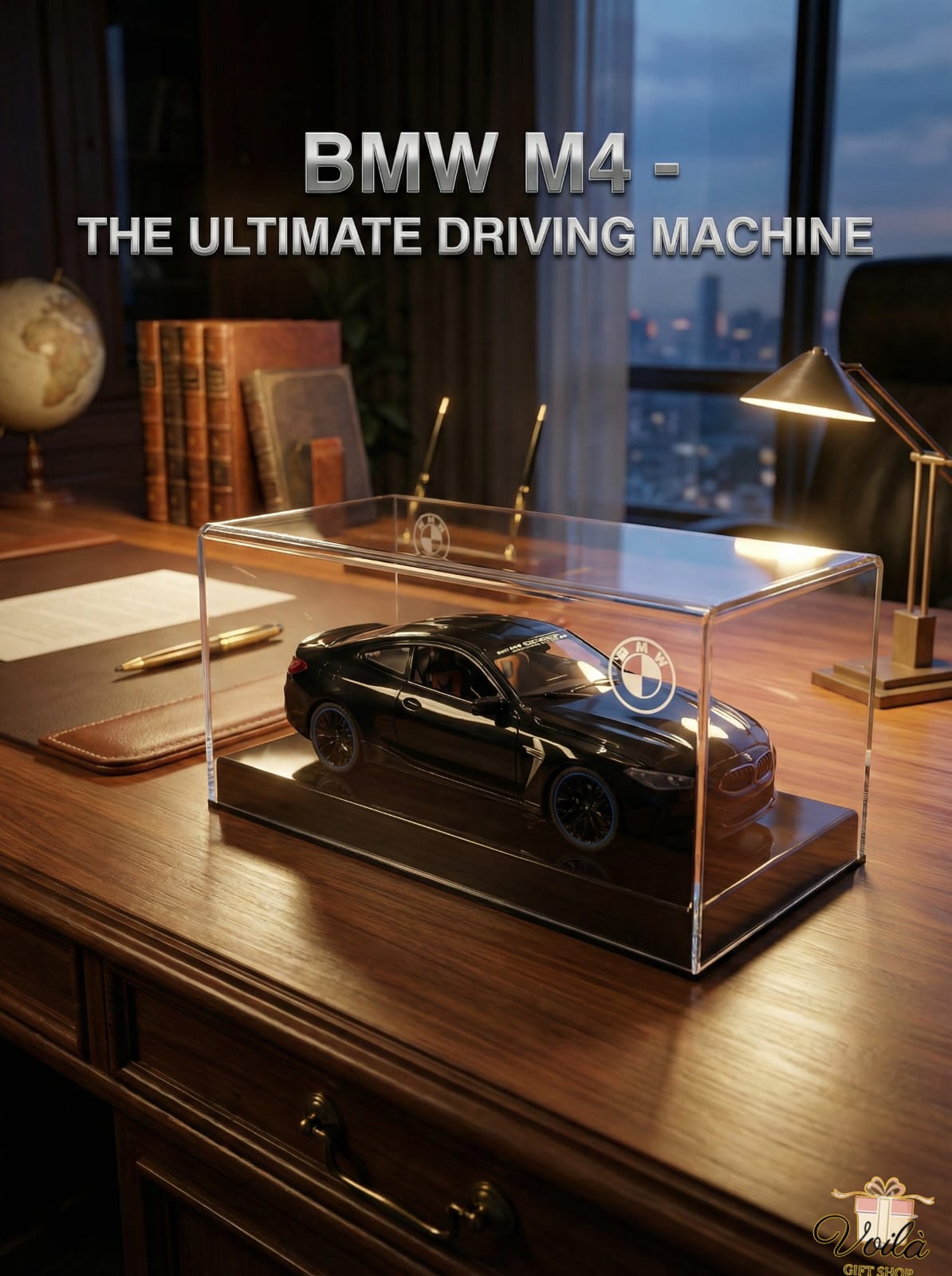 BMW M4 Diecast Model - The Ultimate Driving Machine Edition with Display Case