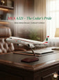 Model airplane on a desk with 'MEA A321 - The Cedar's Pride' text