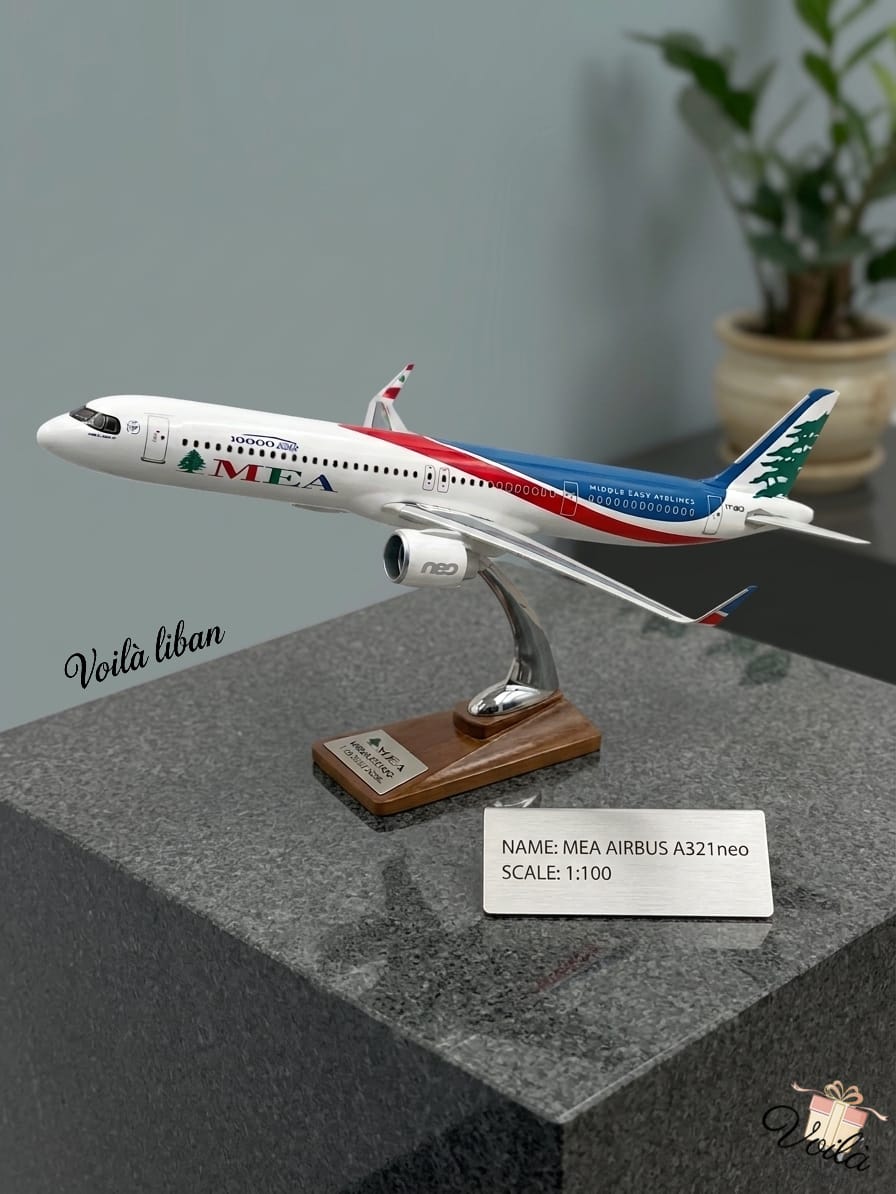 MEA Airbus A321neo 1:100 Scale Model - 10,000th A320 Family Commemorative Livery