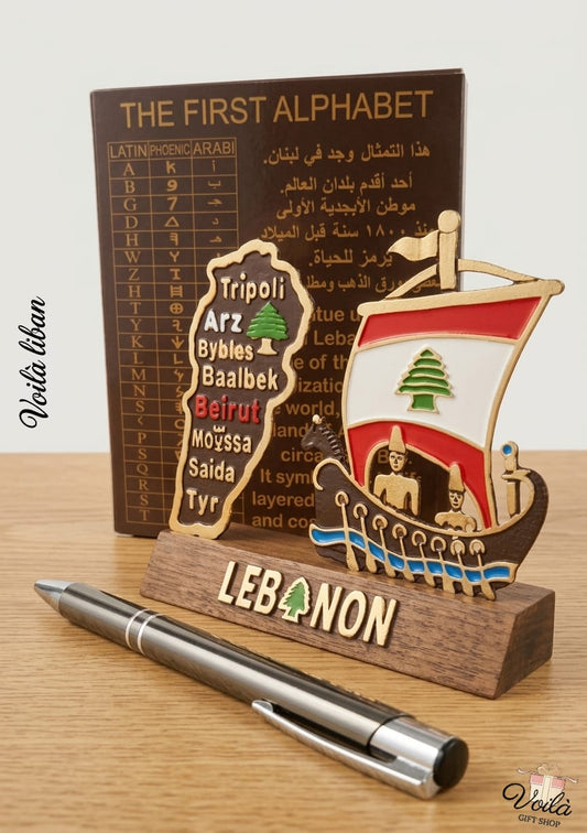 Artisanat-Libanais-Handcrafted-Brass-Phoenician-Ship-Voila-Gift-Shop