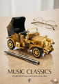 Ornate Wind-Up Automobile Music Box | Vintage Classic Car Collectible