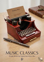Ornate Wind-Up Typewriter Music Box | Vintage Gifts for Writers