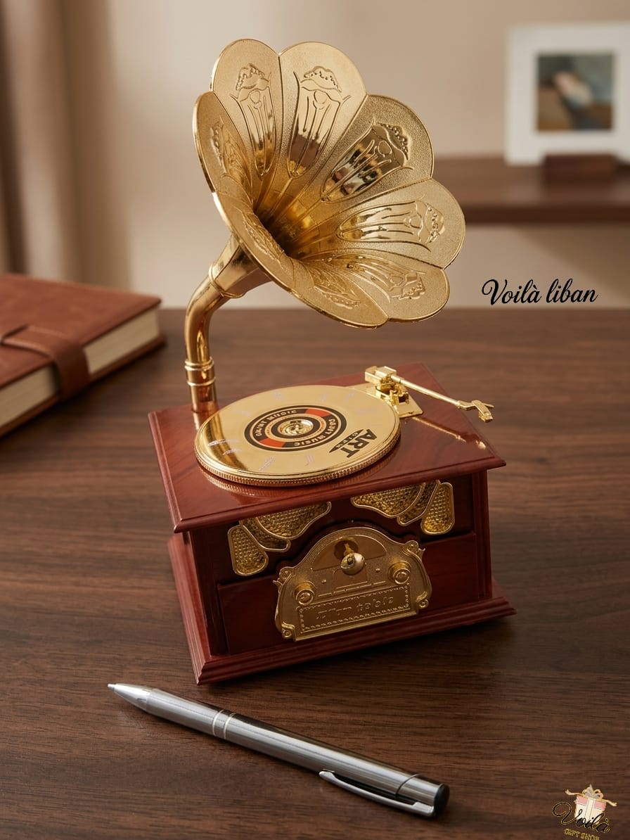 Vintage Gramophone Wind-Up Music Box | Retro Gifts for Music Lovers