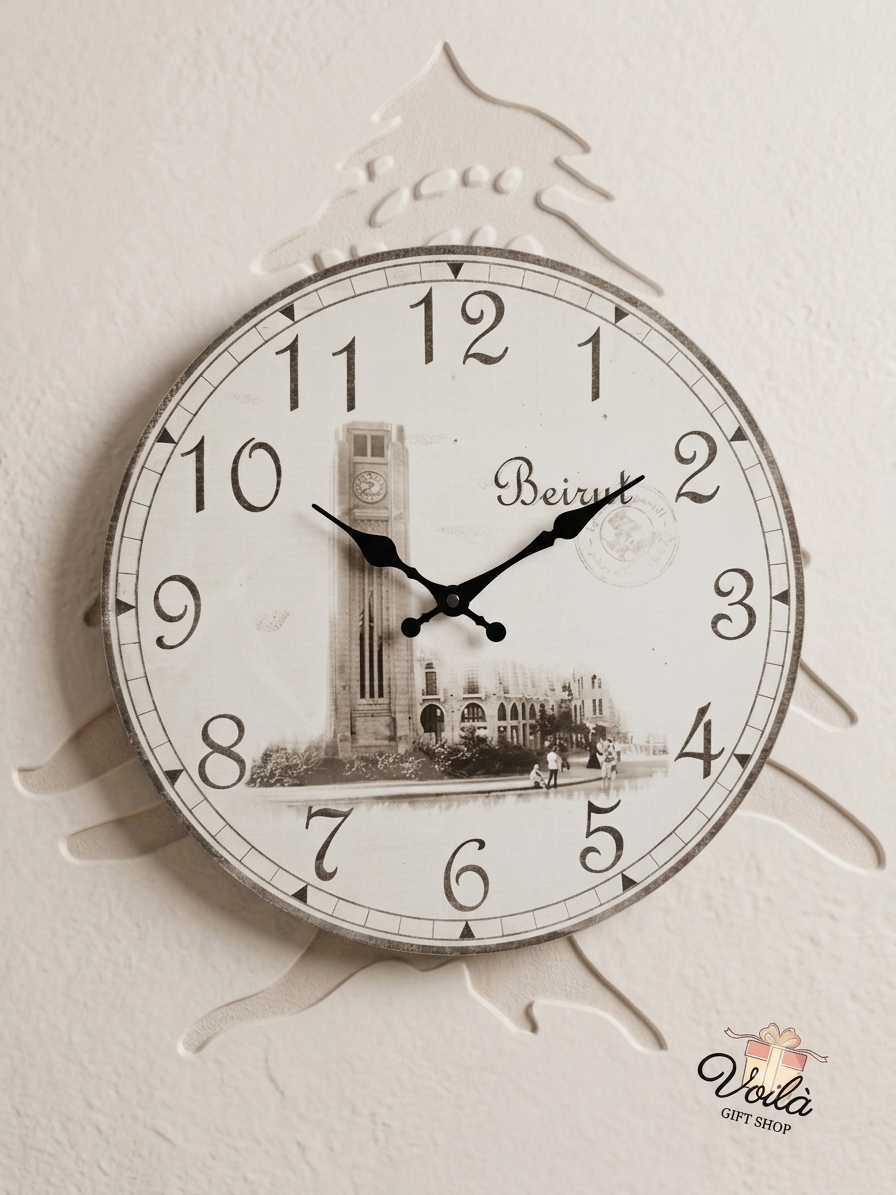 Vintage 30cm Beirut Nejmeh Square clock tower wall clock