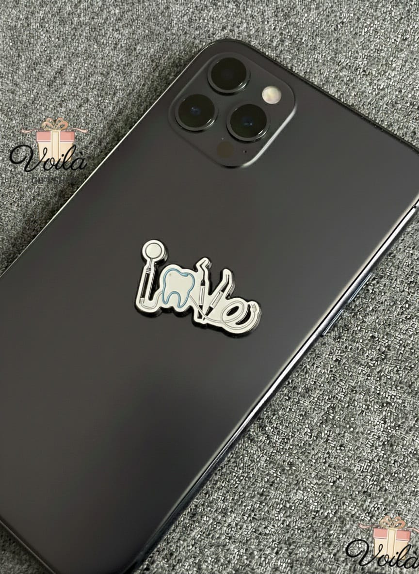 Phone case with 'love' design on a textured surface