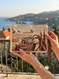 Fairuz Lebanese heritage canvas wristlet pouch featuring nostalgic cultural symbols
