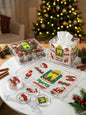 Festive Christmas clear acrylic tray, tissue box, sweets box, and coasters set