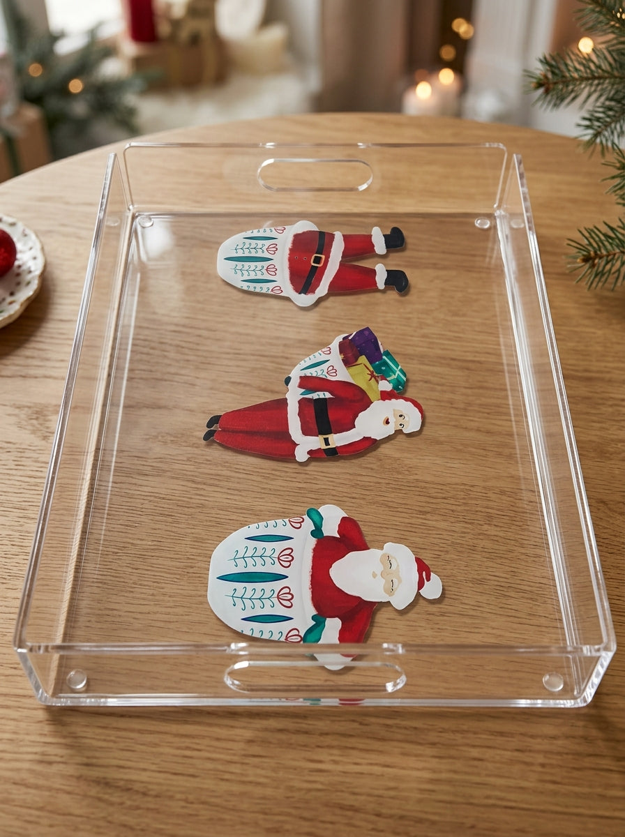 Festive Christmas acrylic tray 35x25 cm for gift delivery to Lebanon