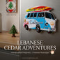 Handcrafted Lebanese vintage bus fridge magnet with Hadeer El Bosta text