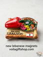 Hand-painted 3D Lebanese Falafel fridge magnet featuring the Lebanese flag