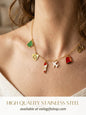 Gold-plated Lebanese heritage charm necklace featuring cedar tree and map charms