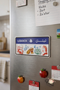 Lebanese heritage fridge magnet featuring Fairuz, Wadih El Safi, and traditional musical instruments