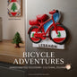 Handcrafted Lebanese bicycle fridge magnet with cedar flag wheels