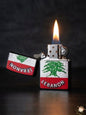 Lighter with Lebanon design on a dark background