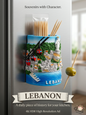 3D magnetic toothpick holder featuring Lebanon's Harissa and Teleferique on a refrigerator