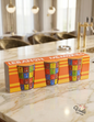 Lebanon Memories I Love LB Glass Set of 3 in gift box on a marble counter
