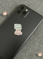 Phone case with 'Little hand' text on a gray textured background