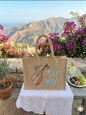 Handcrafted Jute Tote Bag with Oud Illustration and Arabic Calligraphy