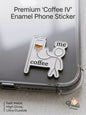Premium Coffee IV Enamel Phone Sticker on a Clear Phone Case