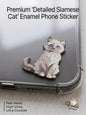 Premium Siamese Cat Enamel Phone Sticker on a Clear Phone Case
