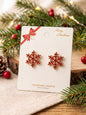 Red Enamel Snowflake Stud Earrings Christmas Gifts Lebanon
