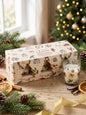 Set of 3 Christmas Spiced Vanilla scented candles in festive holiday gift packaging
